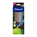 KREDKI 12 PELIKAN METALLIC HEXAGONALNE