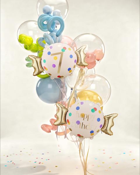 BALON FOLIOWY CUKIEREK 7 61X37CM MIX