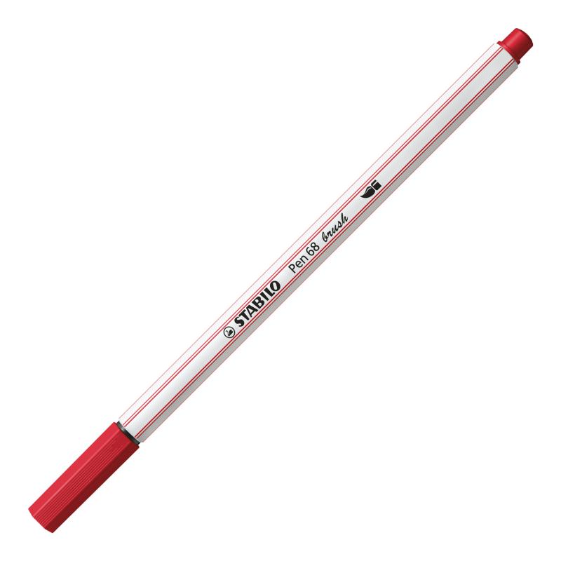 PISAKI STABILO 68 BRUSH CIEMNO CZERWONY