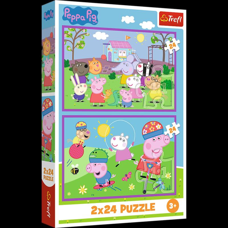 PUZZLE 2X24 TREFL PEPPA NA PLACU ZABAW