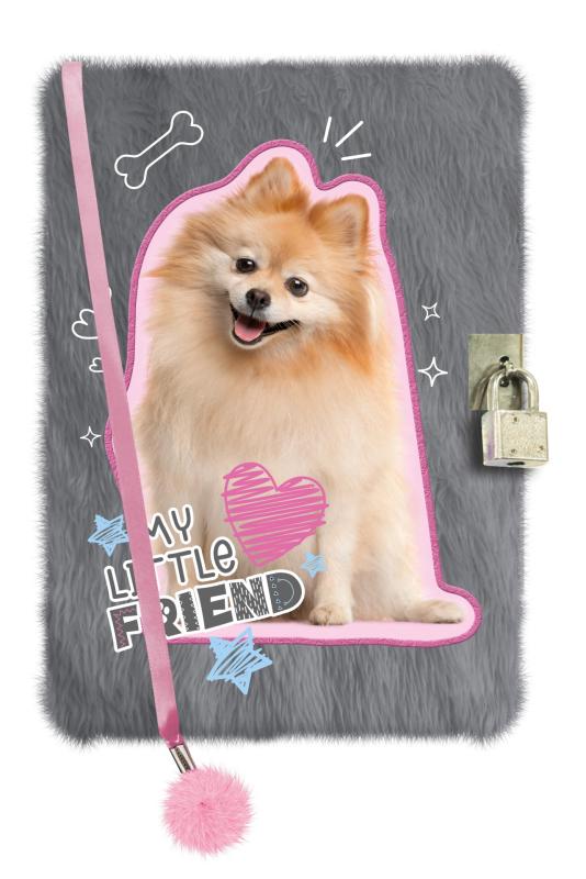 PAMIĘTNIK Z KŁÓDKĄ WŁOCHACZ A5/96K MY LITTLE FRIEND SWEET POMERANIAN