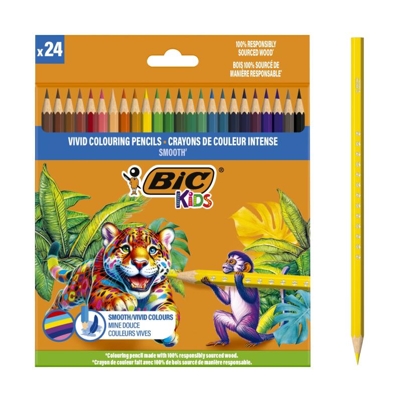 KREDKI 24 BIC DREWNO ECO SMOOTH