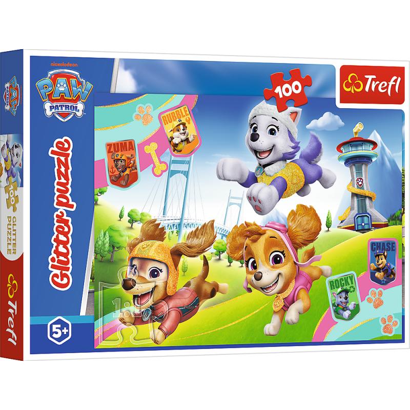 PUZZLE 100 TREFL GLITTER PSIAKI