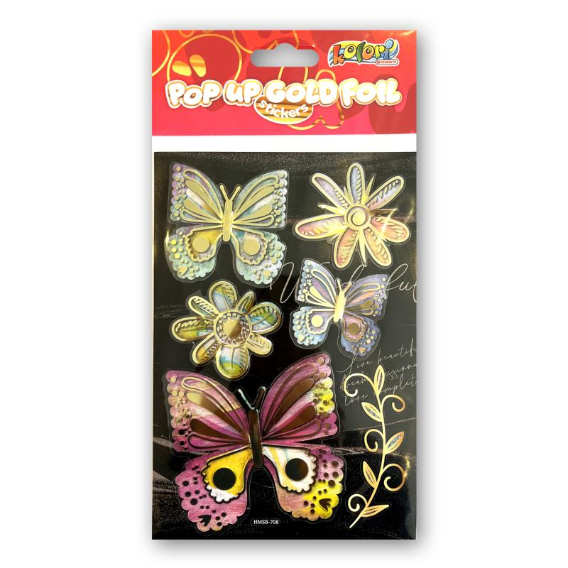 NAKLEJKI GOLD FOIL HMBS-708 BUTTERFLIES PENMATE KOLORI