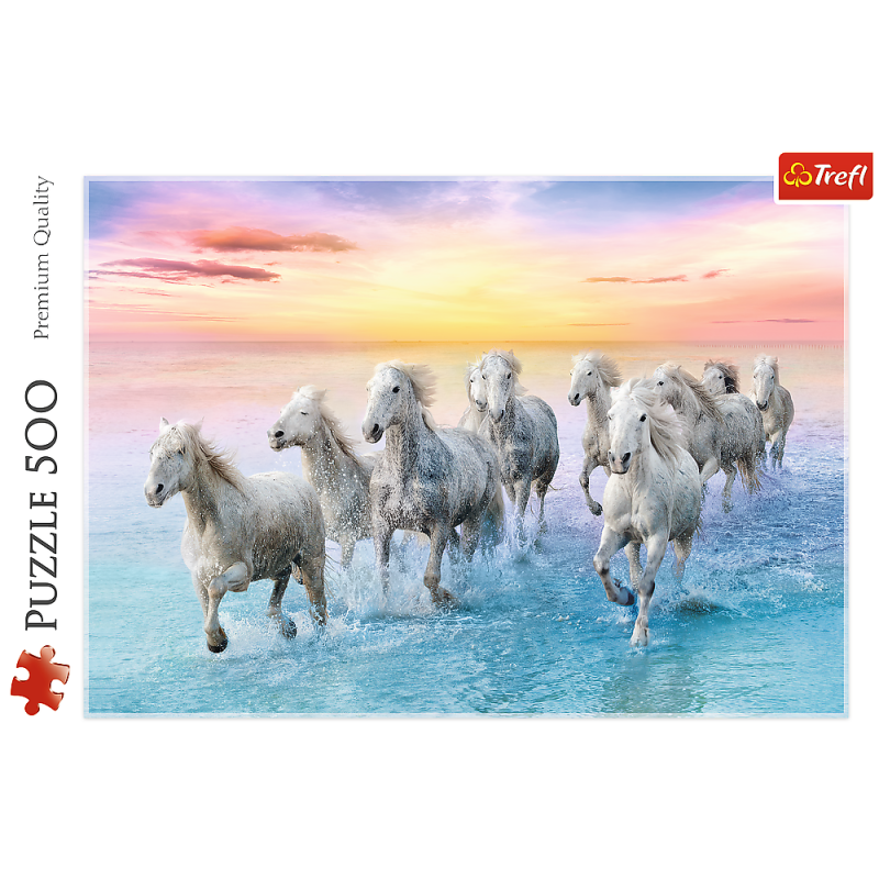 PUZZLE 500 TREFL BIAŁE KONIE W GALOPIE