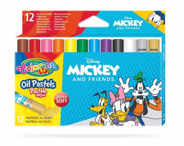 PASTELE OLEJNE TRÓJKĄTNE 12 KOL. / MICKEY / COLORINO