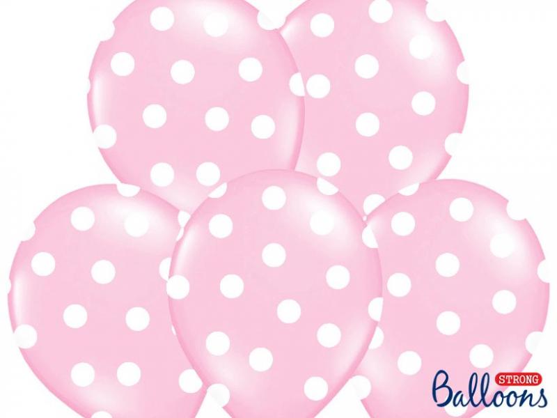 BALONY KROPKI PASTEL BABY PINK 30CM