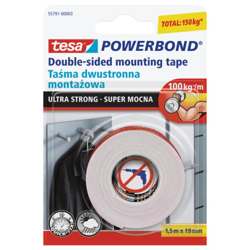 TAŚMA DWUSTRONNA 1,5MX19MM TESA POWERBOND UKTRA STRONG