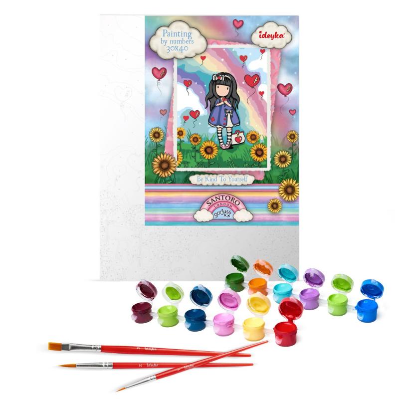 ZESTAW DO MALOWANIA PO NUMERACH KIDS BE KIND TO YOURSELF SANTORO GORJUSS COLLECTION 30X40CM