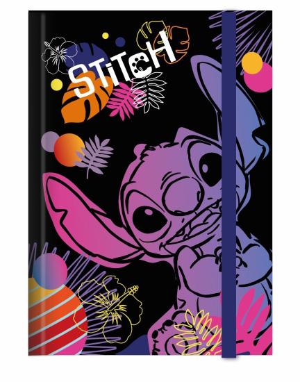 TECZKA PRZESTRZENNA TEKTUROWA A4 Z GUMKĄ / 3 cm - WZÓR 1- STITCH DISNEY BLACK