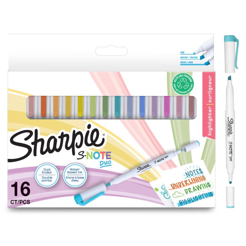 ZESTAW MARKERÓW SHARPIE S-NOTE DUO MIX 16 KOLORÓW