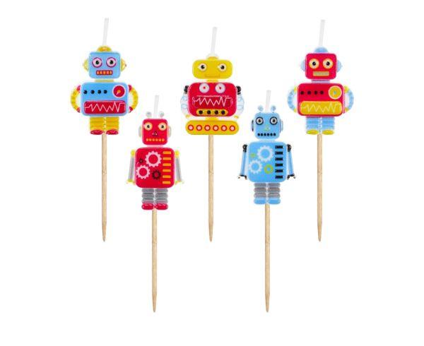 ŚWIECZKI PIKERY ROBOT 5SZT