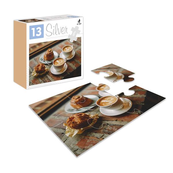 PUZZLE 6 ELEMENTÓW SILVER KAWA I CIASTKO