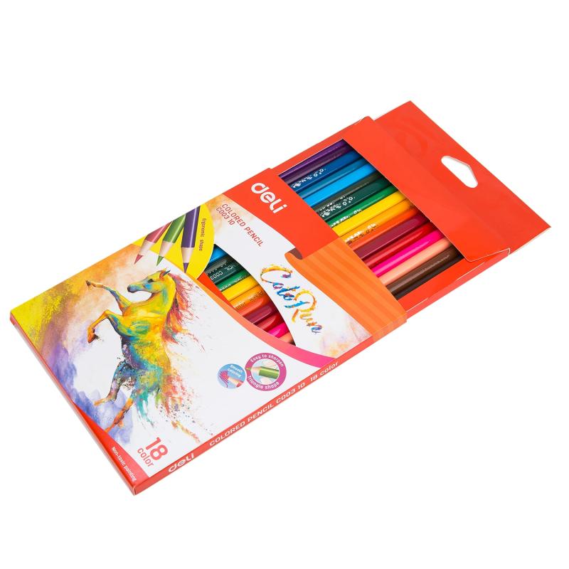 KREDKI 18 OŁÓWKOWE TRÓJKĄTNE COLORUN DELI
