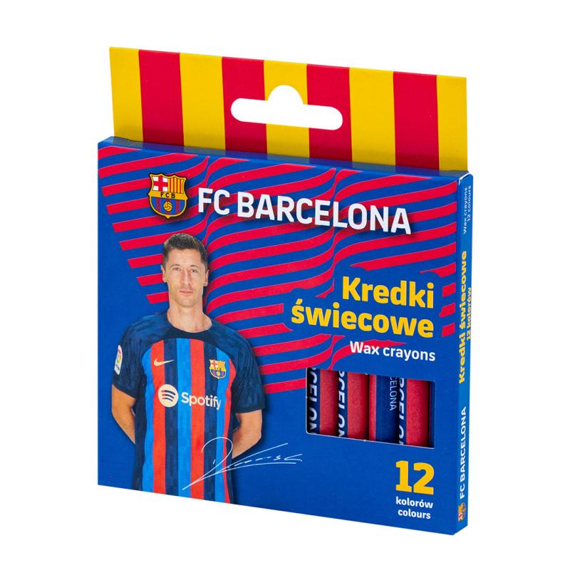 KREDKI ŚWIECOWE 12 OKRĄGŁE FC BARCELONA 8/90 mm