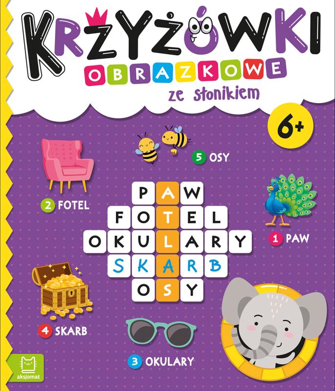 KSIĄŻECZKA KRZYŻÓWKI OBRAZKOWE ZE SŁONIKIEM 6+