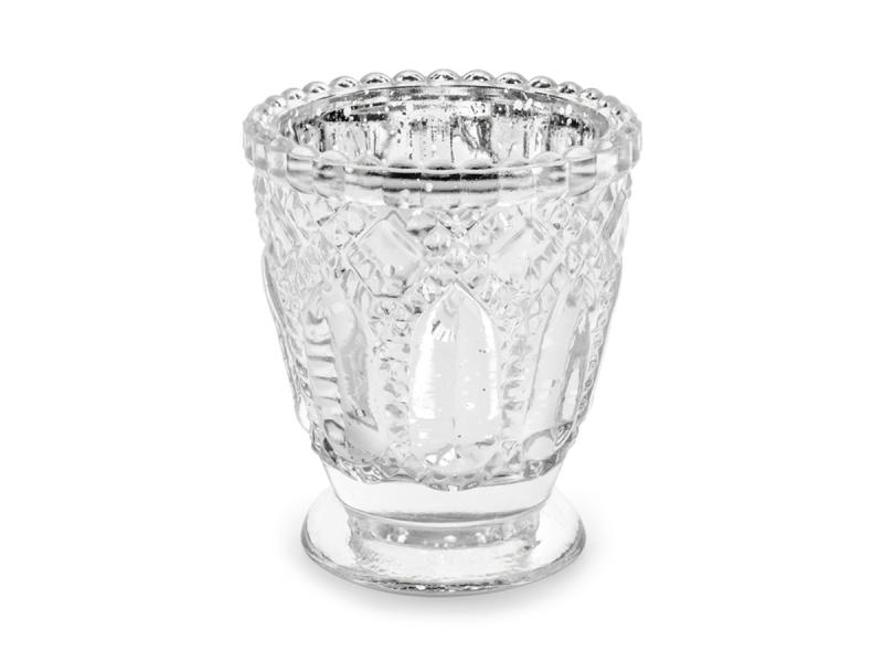 ŚWIECZNIK SREBRNY 8CM