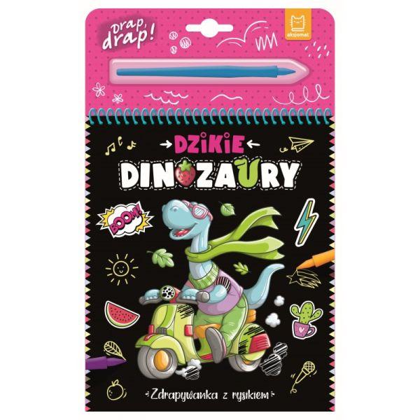 KSIĄŻECZKA DZIKIE DINOZAURY. ZDRAPYWANKA Z RYSIKIEM