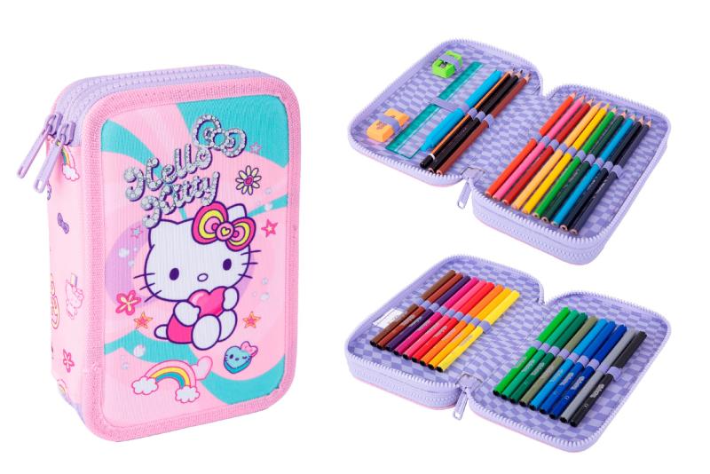 PIÓRNIK PODWÓJNY Z WYPOSAŻENIEM JUMPER 2 - PINK 1 HELLO KITTY