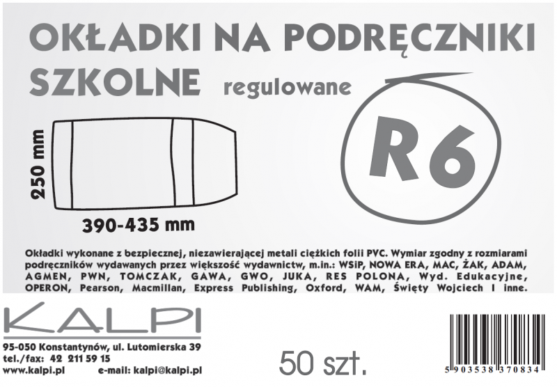 OKŁADKA R6 KALPI WYS. 25,0 A/50