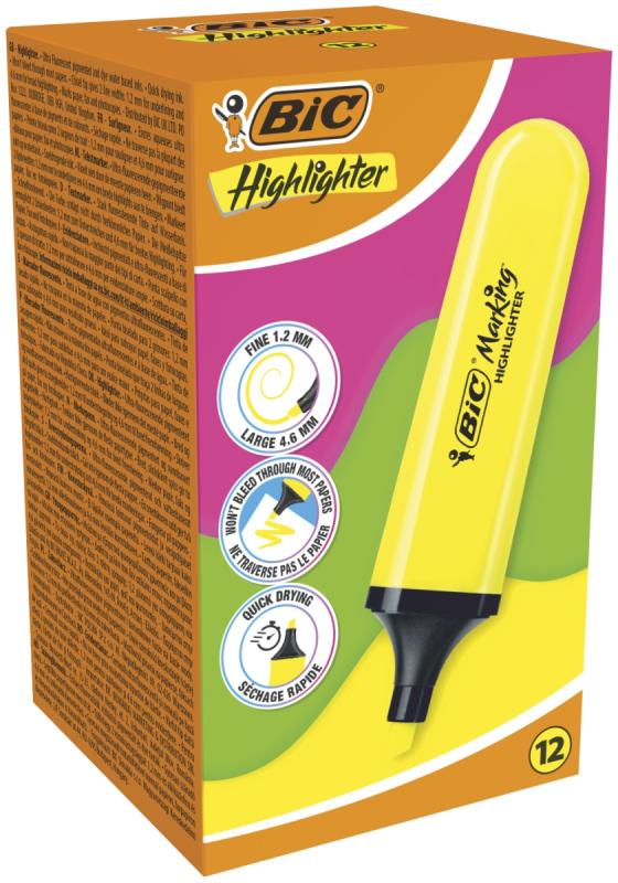 ZAKREŚLACZ BIC HIGHLIGHTER FLAT ŻÓŁTY NEON