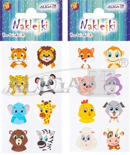 NAKLEJKI ZWIERZĄTKA MIX 6X11CM NK-9838