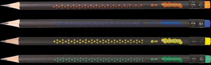 OŁÓWEK TRÓJKĄTNY Z GUMKĄ 72 SZT TUBA /GWIAZDKI/ COLORINO /72/