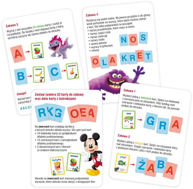 KSIĄŻECZKA DISNEY UCZY MIX.ELEMENTARZ.UKŁADAM WYRAZY.KARTY