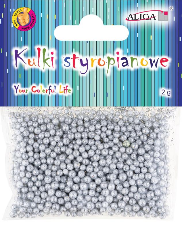 KULKI STYROPIANOWE KSK-9837 SREBRNE 2,5-3,5MM 2G