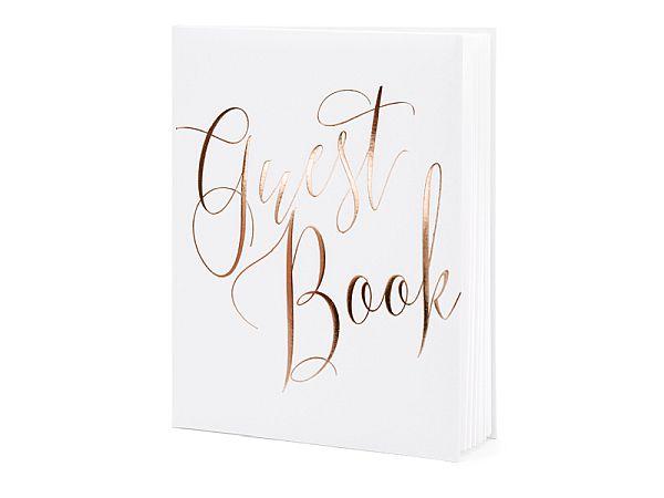 KSIĘGA GOŚCI GUEST BOOK 20X24,5CM BIAŁA 22 KARTKI