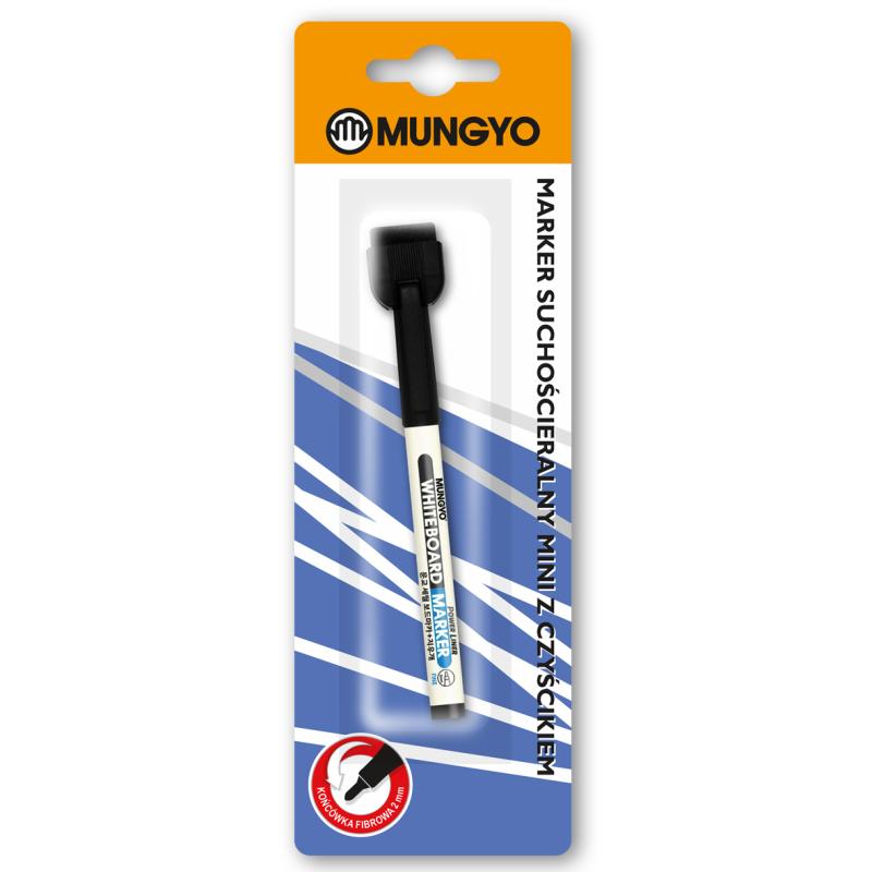 MARKER SUCHOŚĆIERALNY MUNGYO Z CZYŚCIKIEM CZARNY BLISTER