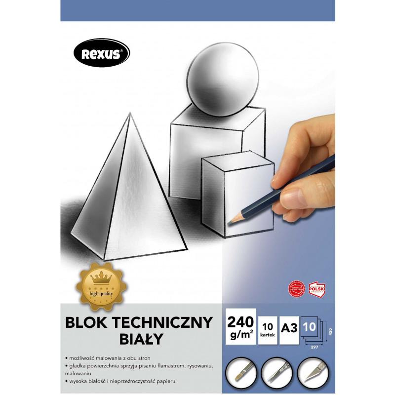 BLOK TECHNICZNY BIAŁY A3/10 PREMIUM