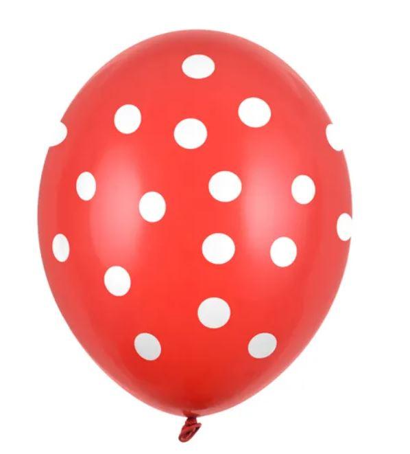 BALONY KROPKI PASTEL POPPY RED 30CM