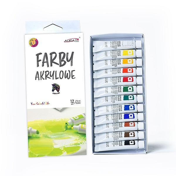 FARBY AKRYLOWE 12X12ML MIX ALIGA