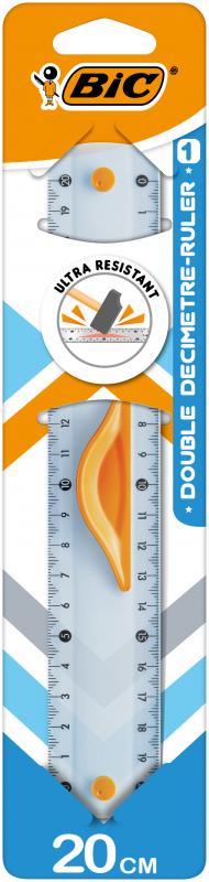 LINIJKA 20 CM BIC DOUBLE RULER BLISTER 1