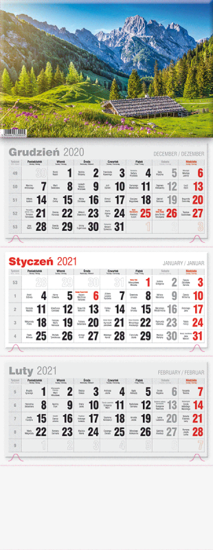 KALENDARZ TRÓJDZIELNY LUX 2027