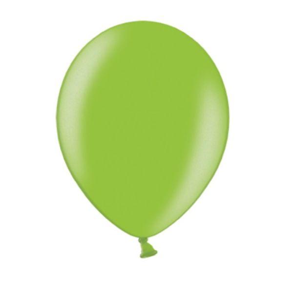 BALONY 23CM METALLIC LIME GREEN