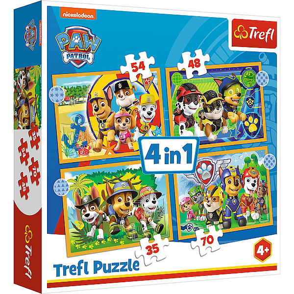 PUZZLE 4W1 TREFL WAKACYJNY PSI PATROL