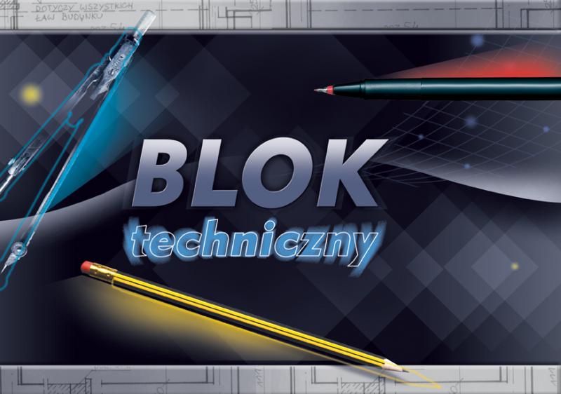 BLOK TECHNICZNY A4/10 BIAŁY KRESKA