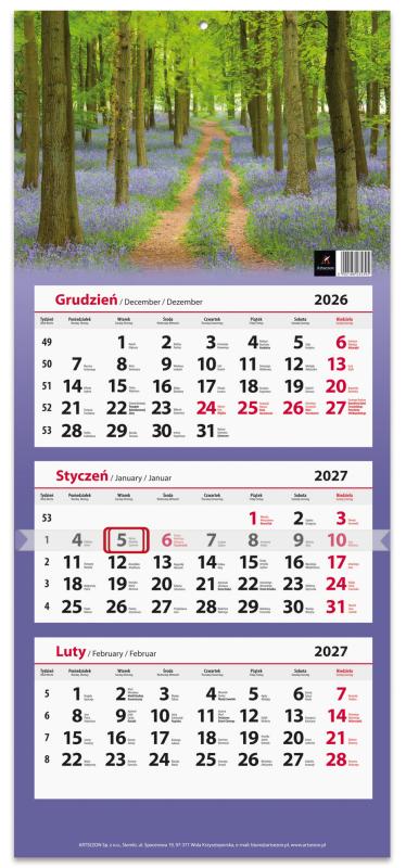 KALENDARZ TRÓJDZIELNY 2027