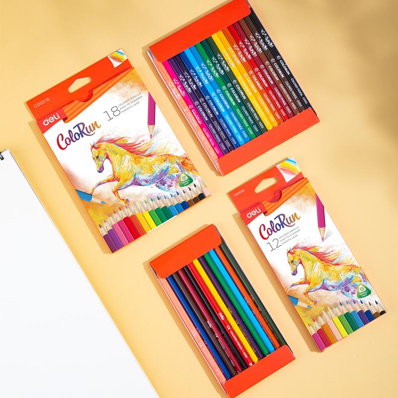 KREDKI 12 OŁÓWKOWE TRÓJKĄTNE COLORUN DELI