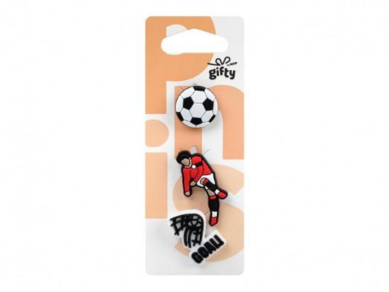 ZESTAW SILIKONOWY 3 PRZYPINKI FOOTBALL GIFTY