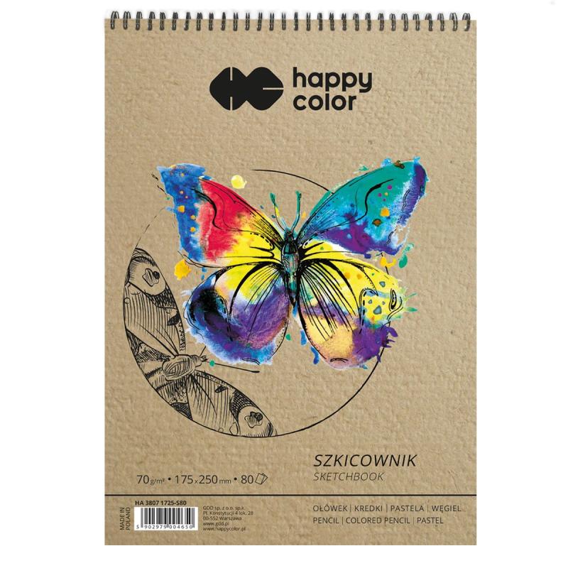 SZKICOWNIK NA SPIRALI 170X250MM 80 ARK. 70GSM