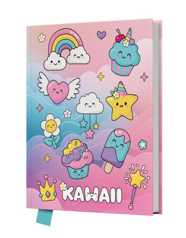 PAMIĘTNIK Z KŁÓDKĄ KAWAII 14X18CM 80 KARTEK