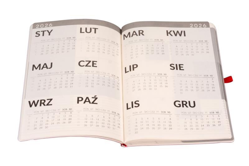 PLANER 30 MIESIĘCZNY B5 CZERWONY 2025/2027