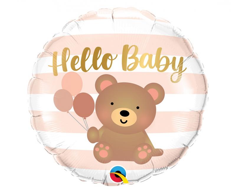 BALON FOLIOWY 18' HELLO BABY-BEAR&BALLOONS