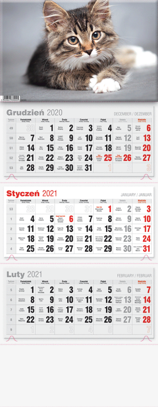 KALENDARZ TRÓJDZIELNY LUX 2027