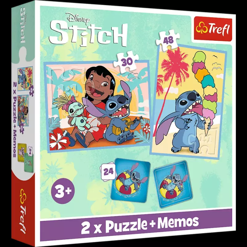 PUZZLE 2W1+MEMOS WESOŁY DZIEŃ LILO&STITCH