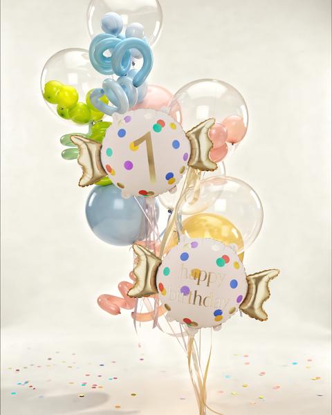 BALON FOLIOWY CUKIEREK 1 61X37CM MIX