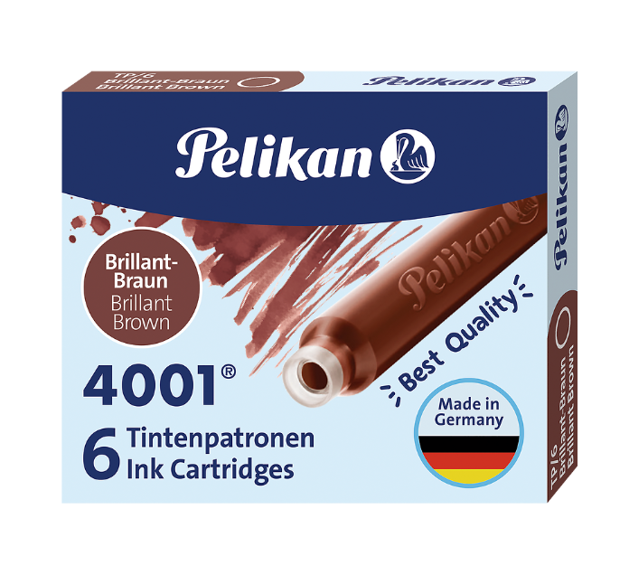 NABOJE KRÓTKIE PELIKAN TP 6 SZT BRĄZOWY